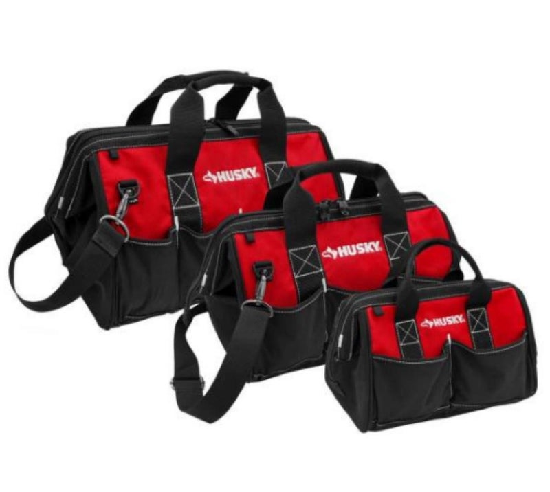 Husky 18 in., 15 in. and 12 in. Tool Bag Combo in Red - Image 2